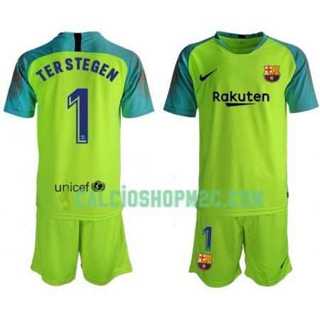 Barcellona TER STEGEN 1 Portiere Bambino Maglia Prima 2019/2020 Manica Corta (+ Pantaloncini)